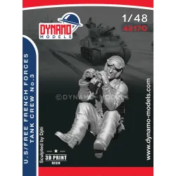 Dynamo Models 48170 1/48 Us/Free French Forces Tanker 1944 3d Printed Resin Kit