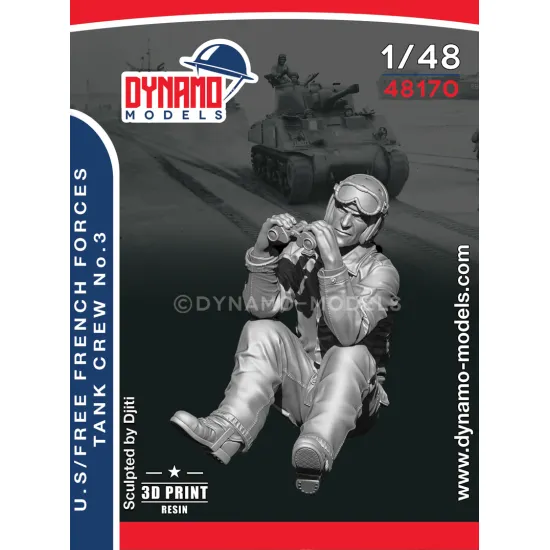 Dynamo Models 48170 1/48 Us/Free French Forces Tanker 1944 3d Printed Resin Kit