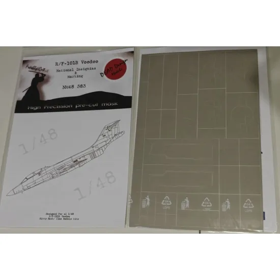 Dead Design Nm48383 1/48 Painting Mask F-101b National Insignias For Kitty Hawk Zimi Models