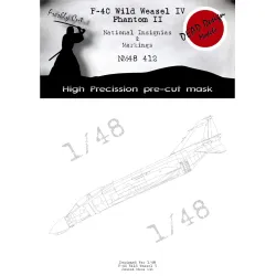 Dead Design Nm48412 1/48 Painting Mask F-4c Wild Weasel Iv National Insignias For Zoukei Mura