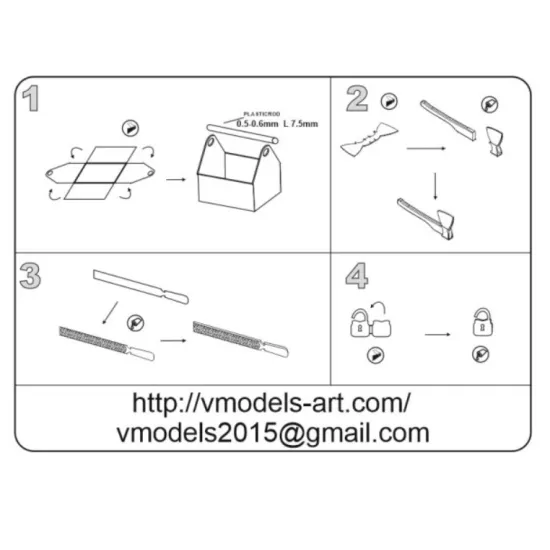 Vmodels 72005 1/72 Locksmith Tool Photo-etched Accessories Kit