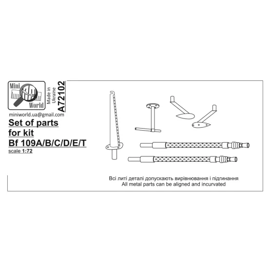 Mini World 72102 1/72 Set Of Parts For Kit Bf109a/B/C/D/E/T