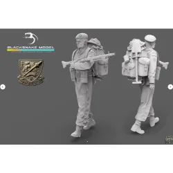 Black Snake K-10-48 1/48 Machine Gunner Mg 34 Commando Kieffer Resin Figure Kit