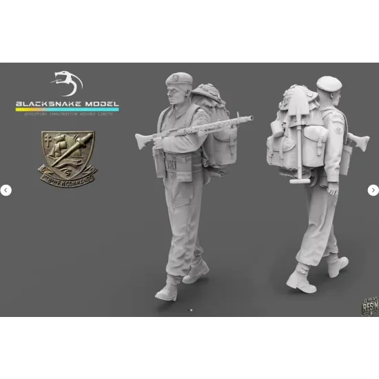 Black Snake K-10-48 1/48 Machine Gunner Mg 34 Commando Kieffer Resin Figure Kit