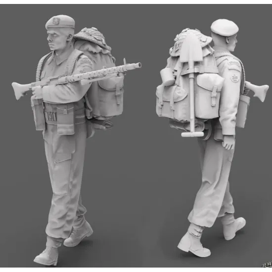Black Snake K-10-48 1/48 Machine Gunner Mg 34 Commando Kieffer Resin Figure Kit