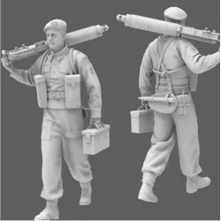 Black Snake K-12-48 1/48 Vickers Commando Gunner Kieffer Resin Figure Kit