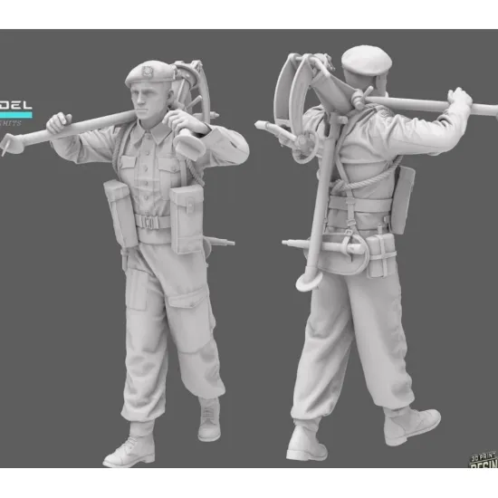 Black Snake K-14-48 1/48 Vickers Commando Kieffer Tripod Rifleman Resin Figure