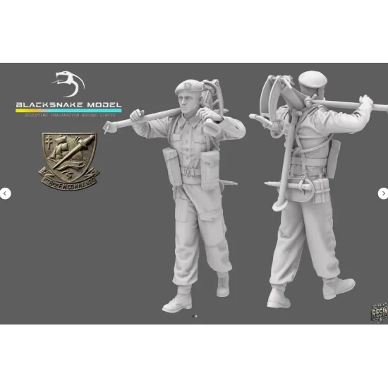 Black Snake K-14-48 1/48 Vickers Commando Kieffer Tripod Rifleman Resin Figure