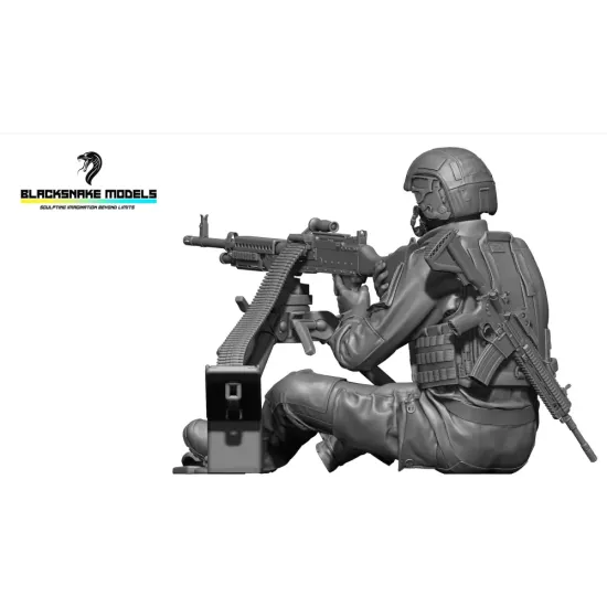 Black Snake Rhp-03-48 1/48 1st Rhp Mag58 Gunner Franch Forces Resin Figure Kit