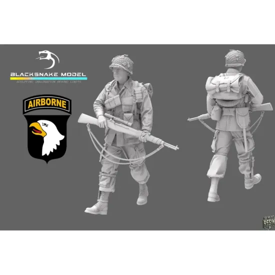 Black Snake St-12-48 1/48 101st Airborne Soldier Ww2 D-day Resin Figure Kit