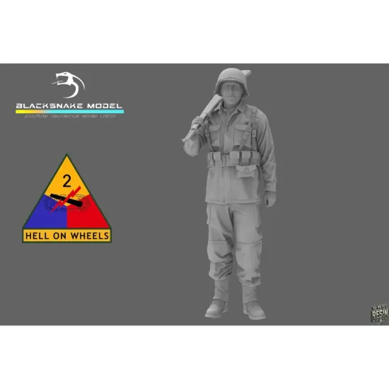 Black Snake 2nd-05-48 1/48 2nd Armored Infantry Soldier Ww2 Resin Figure Kit