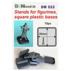 Dan Models 022 Stends For Figurines Square Plastic Bases 20/20mm 10ps