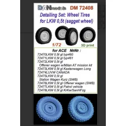 Dan Models 72408 1/72 Sagget Wheel And Tires For Lkw 0/5t For Ace Kits