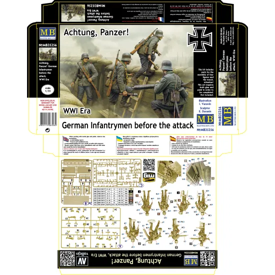 Master Box 35256 1/35 German Infantrymen Before The Attack Wwi Era Achtung Panzer