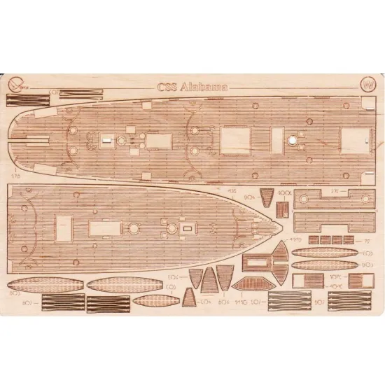Orel 400/3 1/200 Wooden Decks For Paper Model Css Alabama