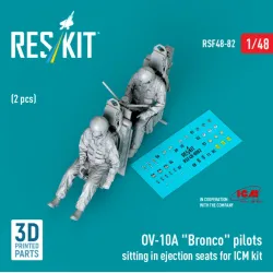 Reskit Rsf48-0082 1/48 Ov-10a Bronco Pilots Sitting In Ejection Seats For Icm Kit 2 Pcs 3d Printed