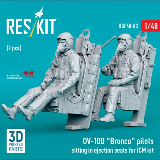 Reskit Rsf48-0083 1/48 Ov-10d Bronco Pilots Sitting In Ejection Seats For Icm Kit 2 Pcs 3d Printed