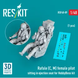 Reskit Rsf48-0089 1/48 Rafale C M Female Pilot Sitting In Ejection Seat For Hobbyboss Kit 1 Pcs 3d Printed