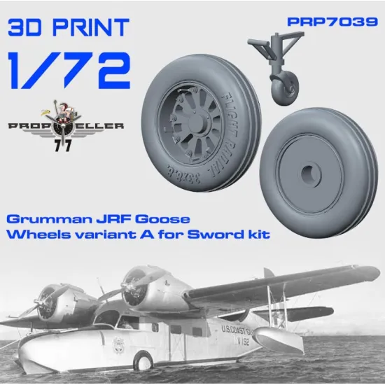 77propeller Prp7039 1/72 Grumman Jrf Goose Wheels Variant A For Sword Kit