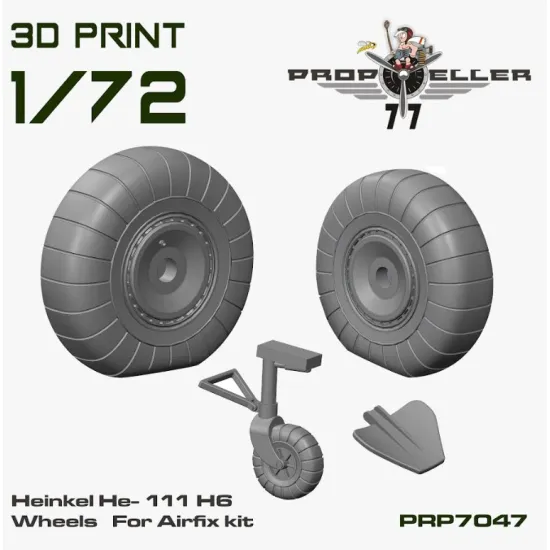 77propeller Prp7047 1/72 Heinkel He-111 H6 Wheels For Airfix Kit