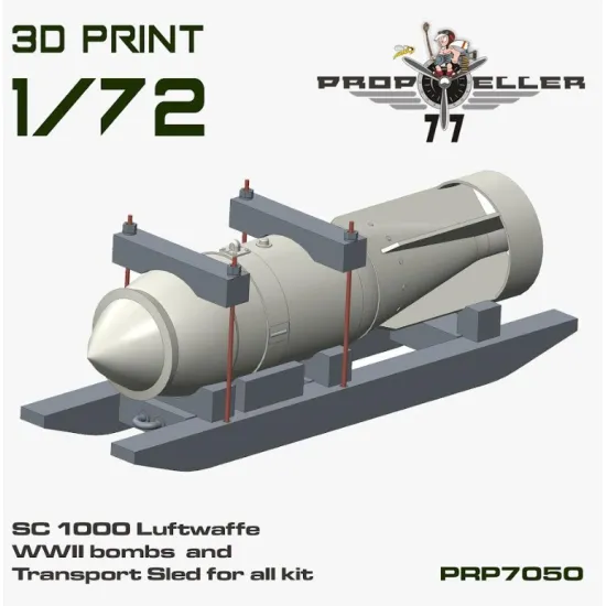 77propeller Prp7050 1/72 Sc 1000 Luftwaffe Wwii Bombs And Transport Sled