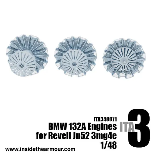 Inside The Armor Ita348071 1/48 Bwm 132a Engines 3 For Revell Ju-52