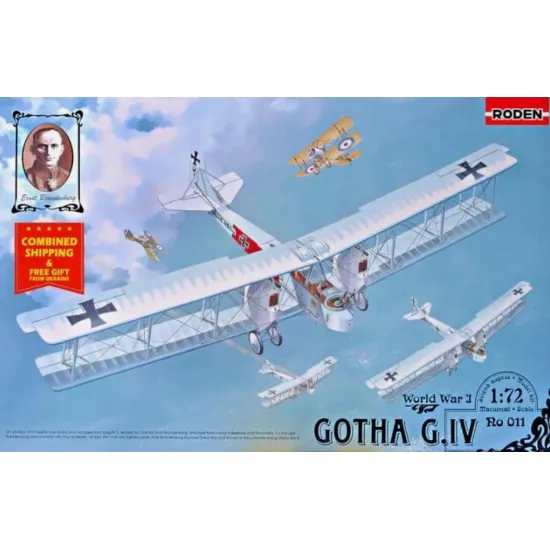 Roden 011 1/72 Gotha G Iv German Bomber-gothaer Waggonfabrik Ag Wwi Biplane