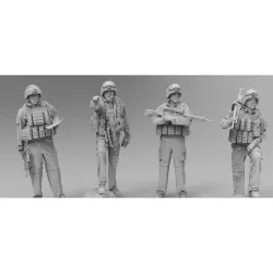 Black Snake Fr-afgha-48 1/48 7 French Troops In Afghanistan Resin Figures Kit