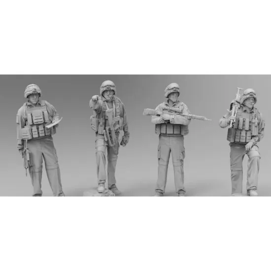 Black Snake Fr-afgha-48 1/48 7 French Troops In Afghanistan Resin Figures Kit