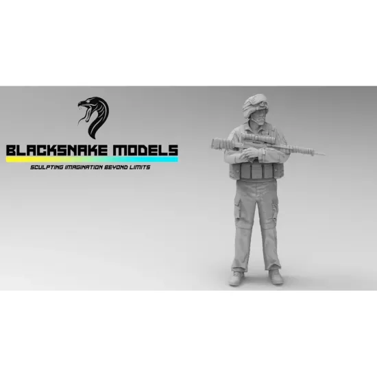 Black Snake Fr-afgha-48 1/48 7 French Troops In Afghanistan Resin Figures Kit