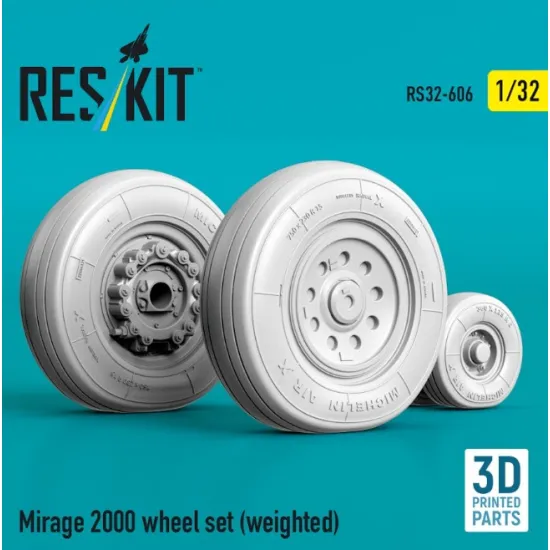 Reskit Rs32-0606 1/32 Mirage 2000 Weighted Wheel Set 3d Printed