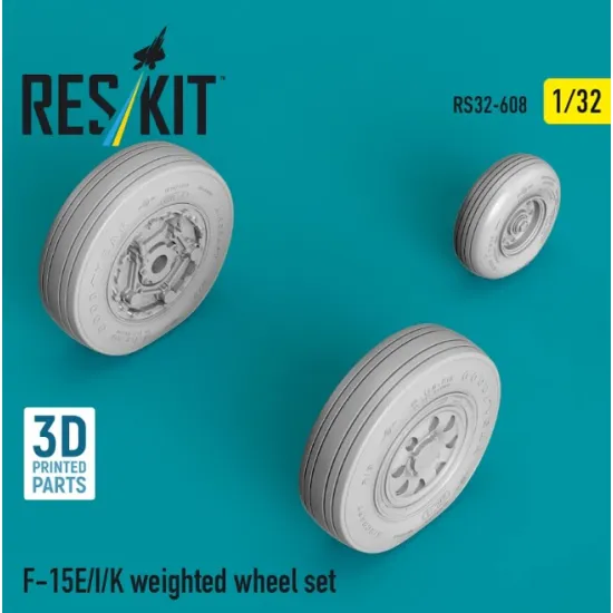 Reskit Rs32-0608 1/32 F-15e/I/K Weighted Wheel Set 3d Printed