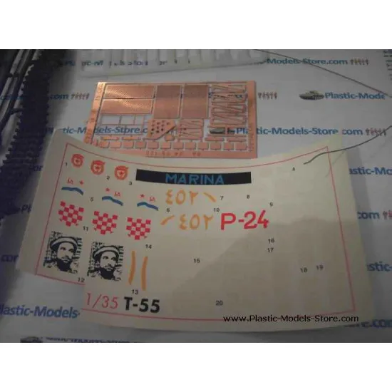 T-55AK Soviet command tank T-55 mod (PE, decals) 1/35 SKIF 225