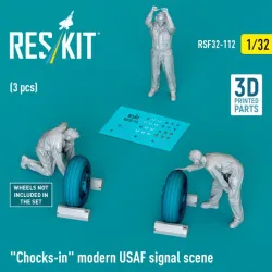 Reskit Rsf32-0112 1/32 Chocks-in Modern Usaf Signal Scene 3 Pcs 3d Printed
