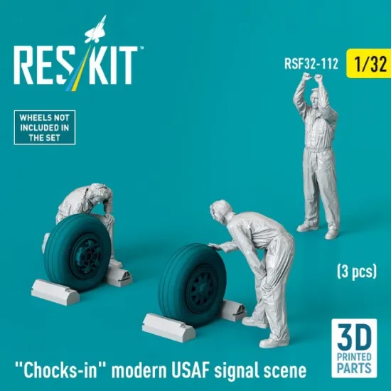 Reskit Rsf32-0112 1/32 Chocks-in Modern Usaf Signal Scene 3 Pcs 3d Printed