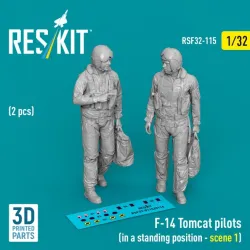 Reskit Rsf32-0115 1/32 F-14 Tomcat Pilots In A Standing Position Scene 1 2 Pcs 3d Printed