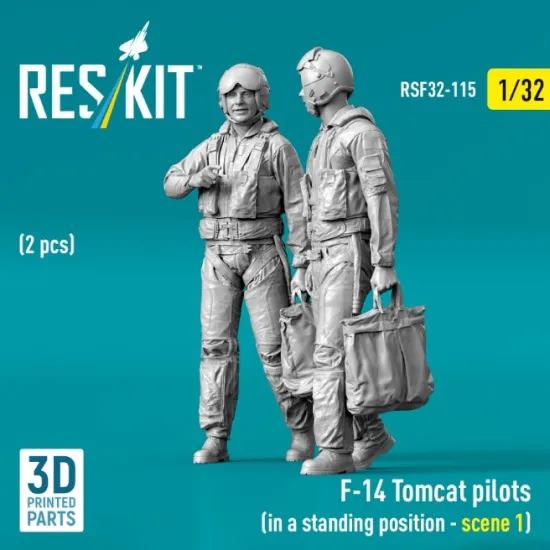 Reskit Rsf32-0115 1/32 F-14 Tomcat Pilots In A Standing Position Scene 1 2 Pcs 3d Printed