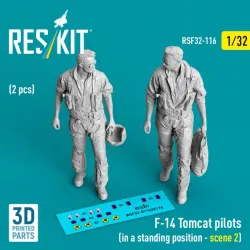 Reskit Rsf32-0116 1/32 F-14 Tomcat Pilots In A Standing Position Scene 2 2 Pcs 3d Printed