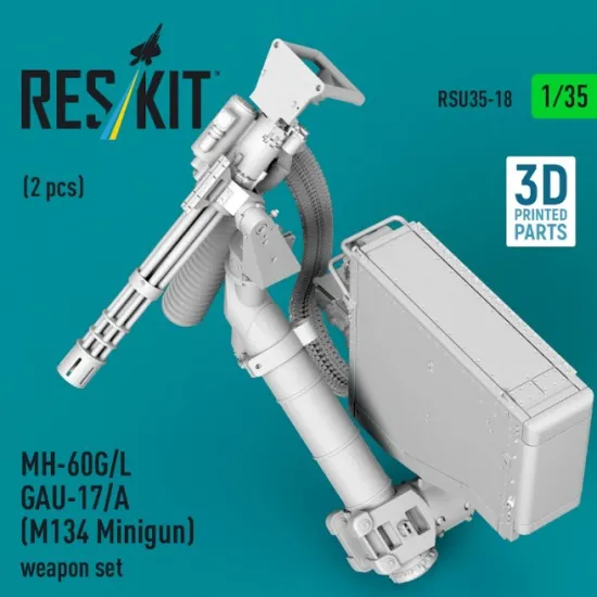 Reskit Rsu35-0018 1/35 Mh-60g/L Gau-17/A M134 Minigun Weapon Set 2 Pcs 3d Printed