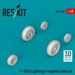 Reskit Rs48-0608 1/48 F-35a/B Lightning Ii Weighted Wheel Set 3d Printed
