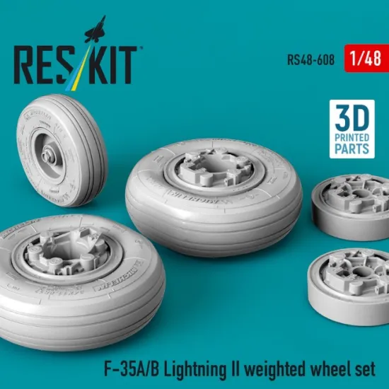 Reskit Rs48-0608 1/48 F-35a/B Lightning Ii Weighted Wheel Set 3d Printed