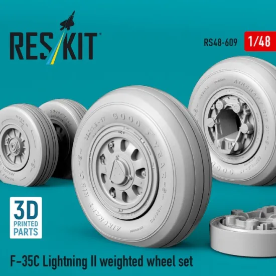 Reskit Rs48-0609 1/48 F-35c Lightning Ii Weighted Wheel Set 3d Printed