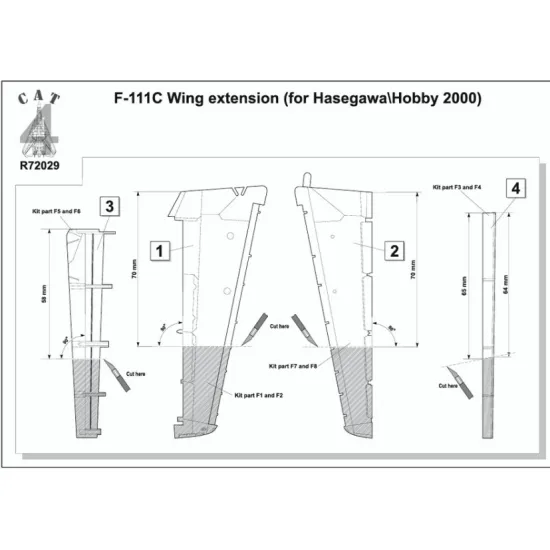 Cat4-r72029 1/72 F 111c Wing Extension For Hasegawa Hobby2000