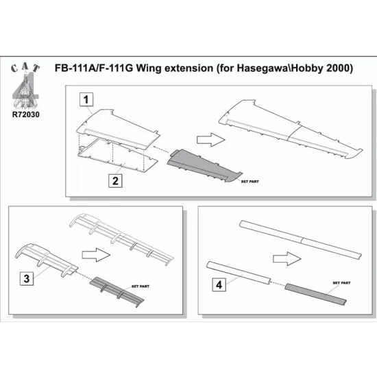 Cat4-r72030 1/72 Fb-111a / F 111g Wing Extension For Hasegawa Hobby2000