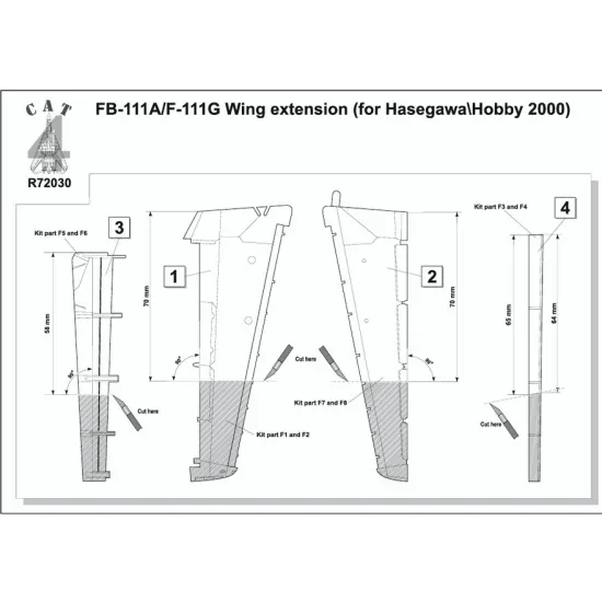 Cat4-r72030 1/72 Fb-111a / F 111g Wing Extension For Hasegawa Hobby2000