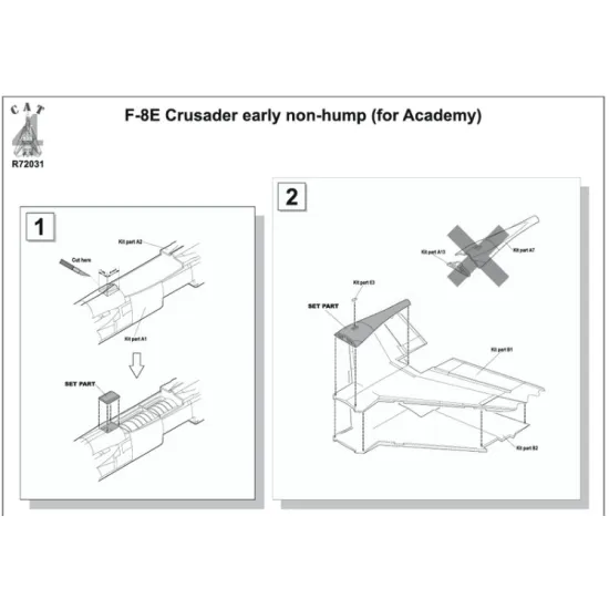 Cat4-r72031 1/72 F-8e Crusader Early Non-hump For Academy