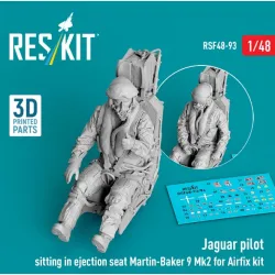 Reskit Rsf48-0093 1/48 Jaguar Pilot Sitting In Ejection Seat Martin-baker 9 Mk2 For Airfix Kit 3d Printed