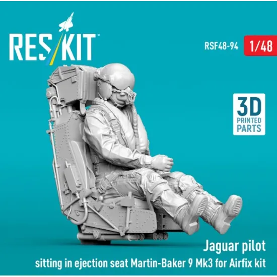 Reskit Rsf48-0094 1/48 Jaguar Pilot Sitting In Ejection Seat Martin-baker 9 Mk3 For Airfix Kit 3d Printed