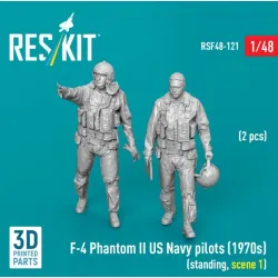 Reskit Rsf48-0121 1/48 F-4 Phantom Ii Us Navy Pilots 1970s Standing Scene 1 2 Pcs 3d Printed