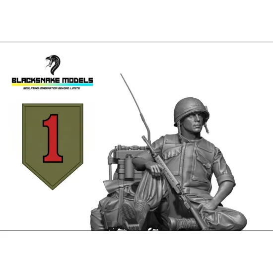 Black Snake Bro-15 1/35 Us Soldier Big Red One Vietnam War Resin Figure Kit